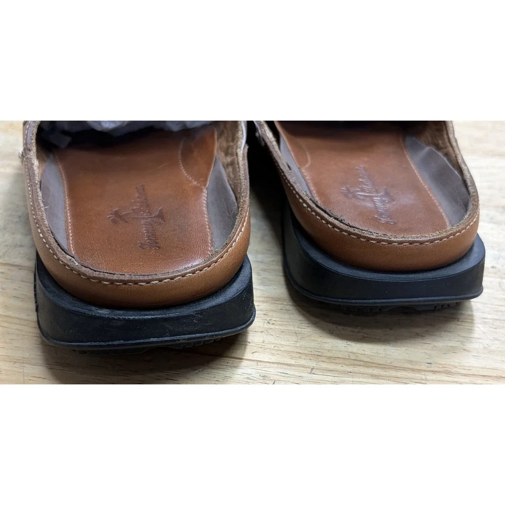 Men's Tommy Bahama Leather Closed-Toe Boating Slides Shoes Mens Size 10 1/2 M